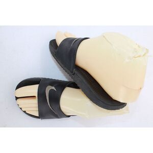 Nike Slide Sandals Youth 13C Kawa Black White Swoosh 819352-001